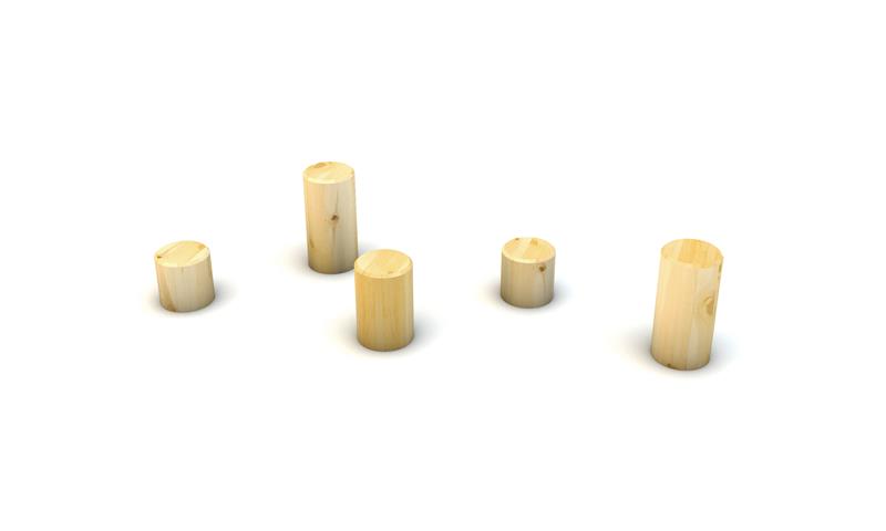Technical render of a Stepping Logs (set of 5)